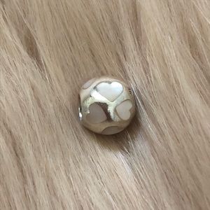PANDORA Mother of Pearl Hearts Charm